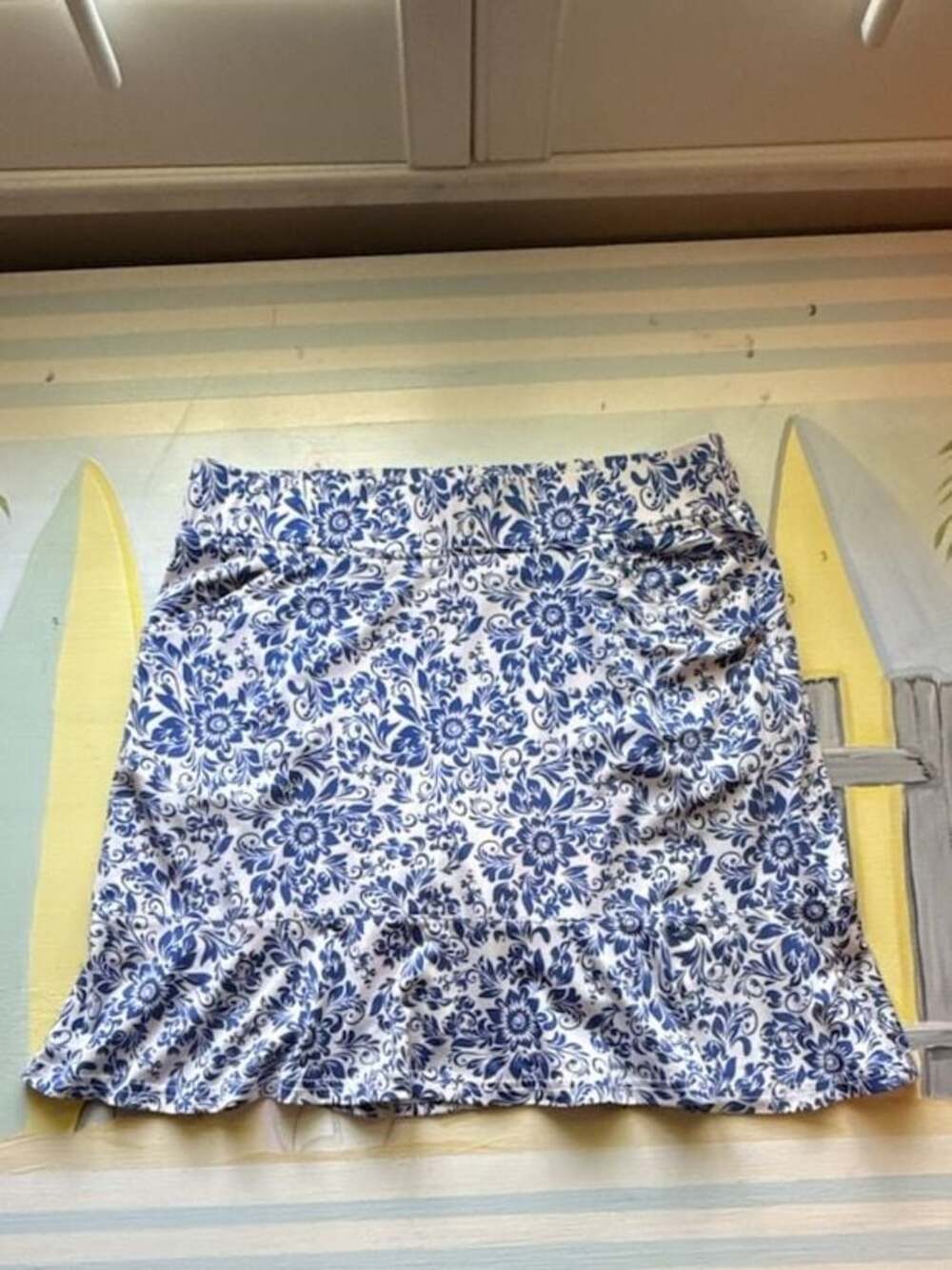 Sport Haley Women's Blue Floral Print Athletic Skort with Built-in Shorts